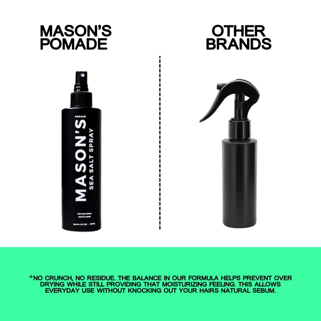 Mason’s Sea Salt Spray – Beach Waves, Aloe & Argan Oil, Lightweight 8 oz