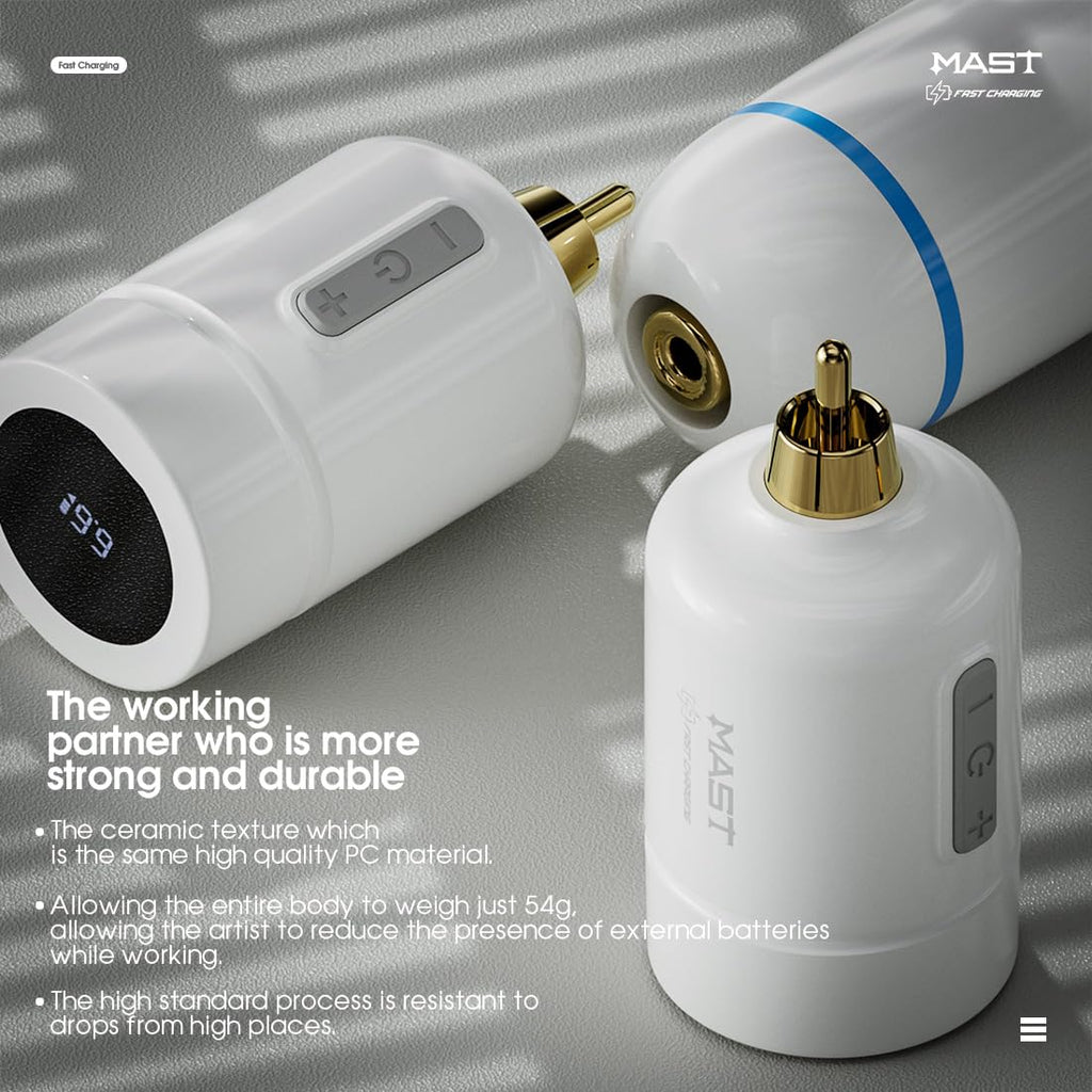 Mast Tattoo Flyb Wireless Battery Power Supply for Tattoo Pens – Cordless RCA Jack & Fast Charging