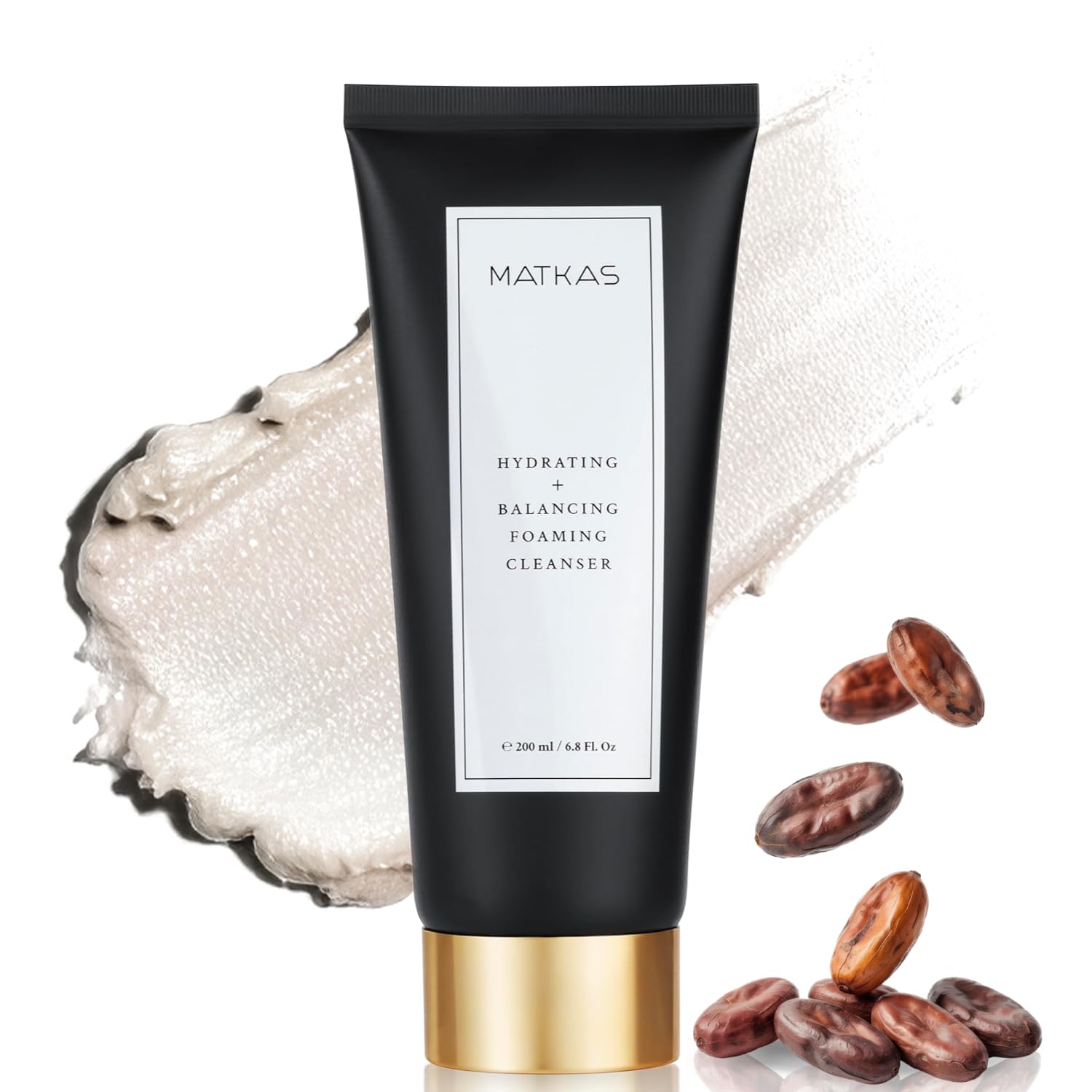 MATKAS Korean Facial Cleanser with Cocoa Seed Extract – Hydrating, Low pH + Ceramides