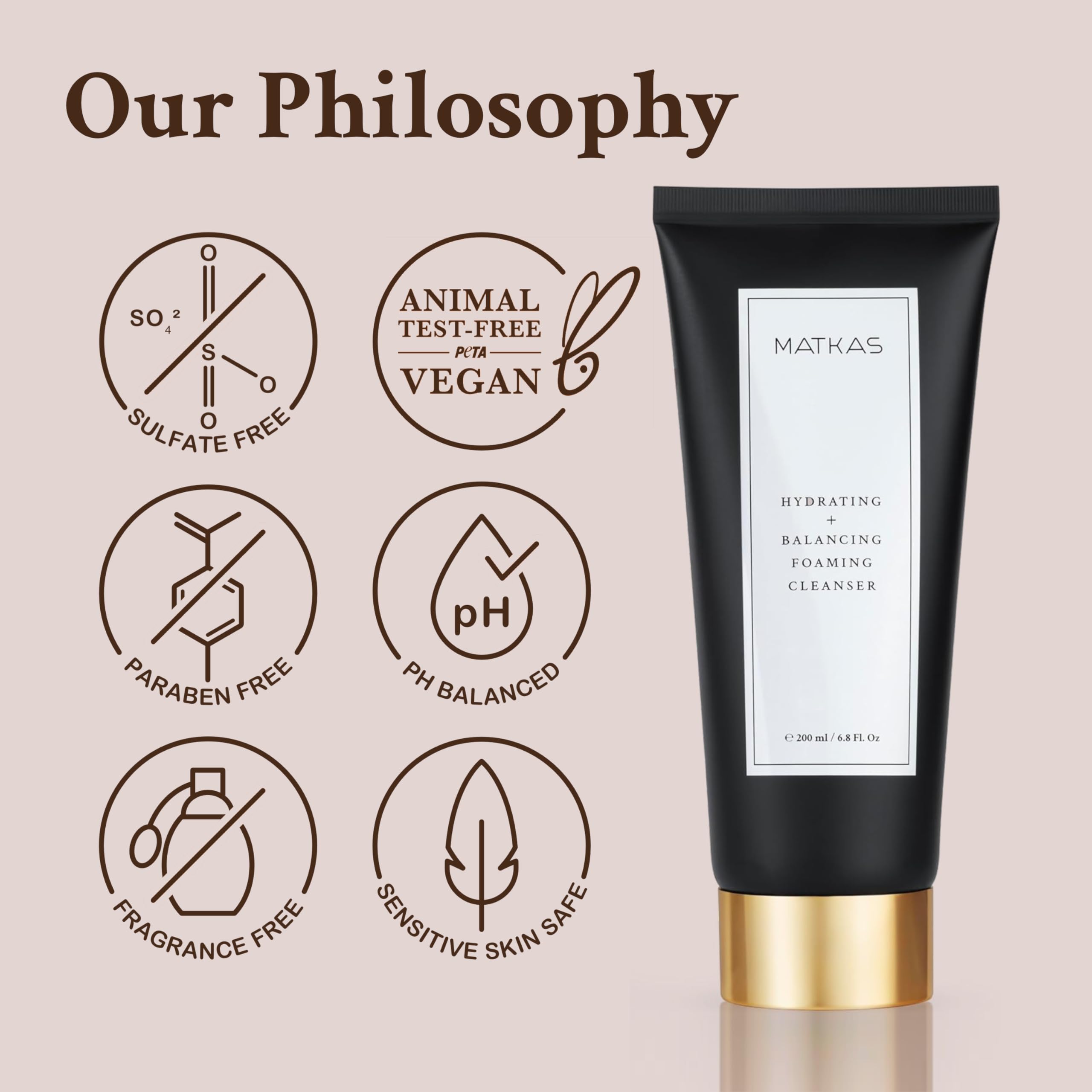 MATKAS Korean Facial Cleanser with Cocoa Seed Extract – Hydrating, Low pH + Ceramides