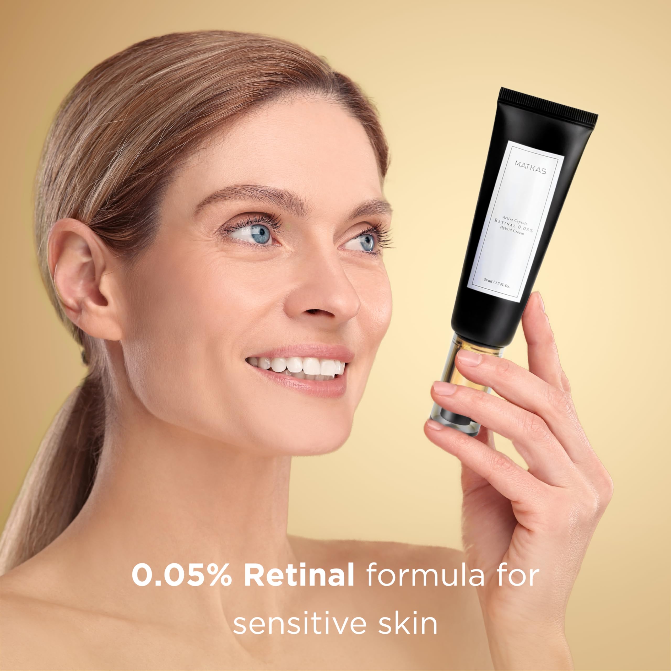 MATKAS Korean Retinal Night Cream 0.05% – 1.7 fl oz | Hydration, Niacinamide & Ceramide Barrier Repair
