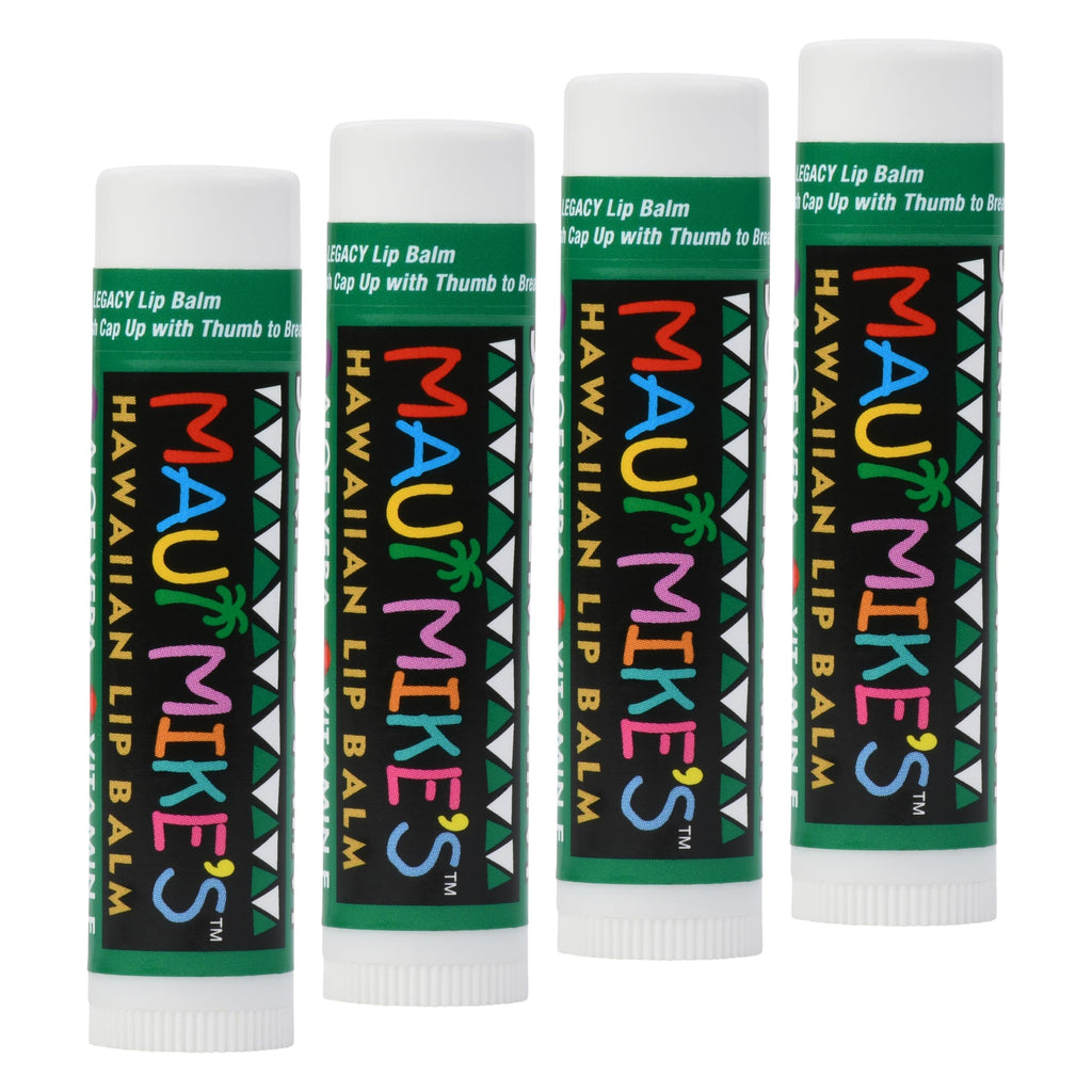 Maui Mike's Surfer's Mint Lip Balm – 4 Pack, Non-Waxy Moisturizing Lip Care