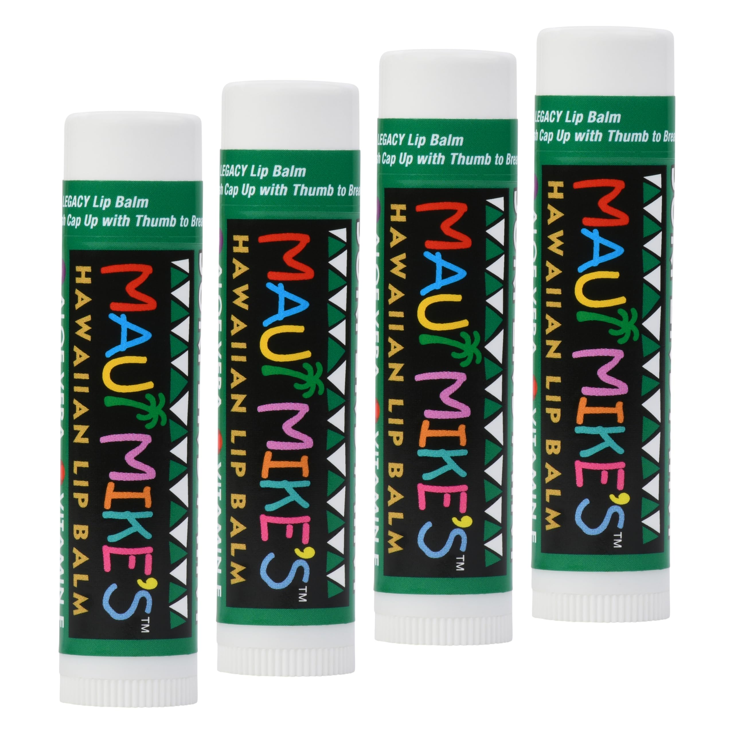 Maui Mike's Surfer's Mint Lip Balm – 4 Pack, Non-Waxy Moisturizing Lip Care
