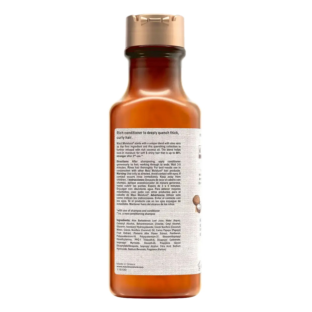 Maui Moisture Curl Quench + Coconut Oil Conditioner Curl Definition for Thick, Curly Hair 385 ml/13.1 oz