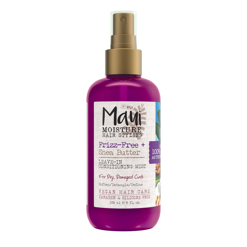 Maui Moisture Frizz-Free Shea Butter Leave-In Conditioning Mist – Define & Detangle Curls, 8 fl oz