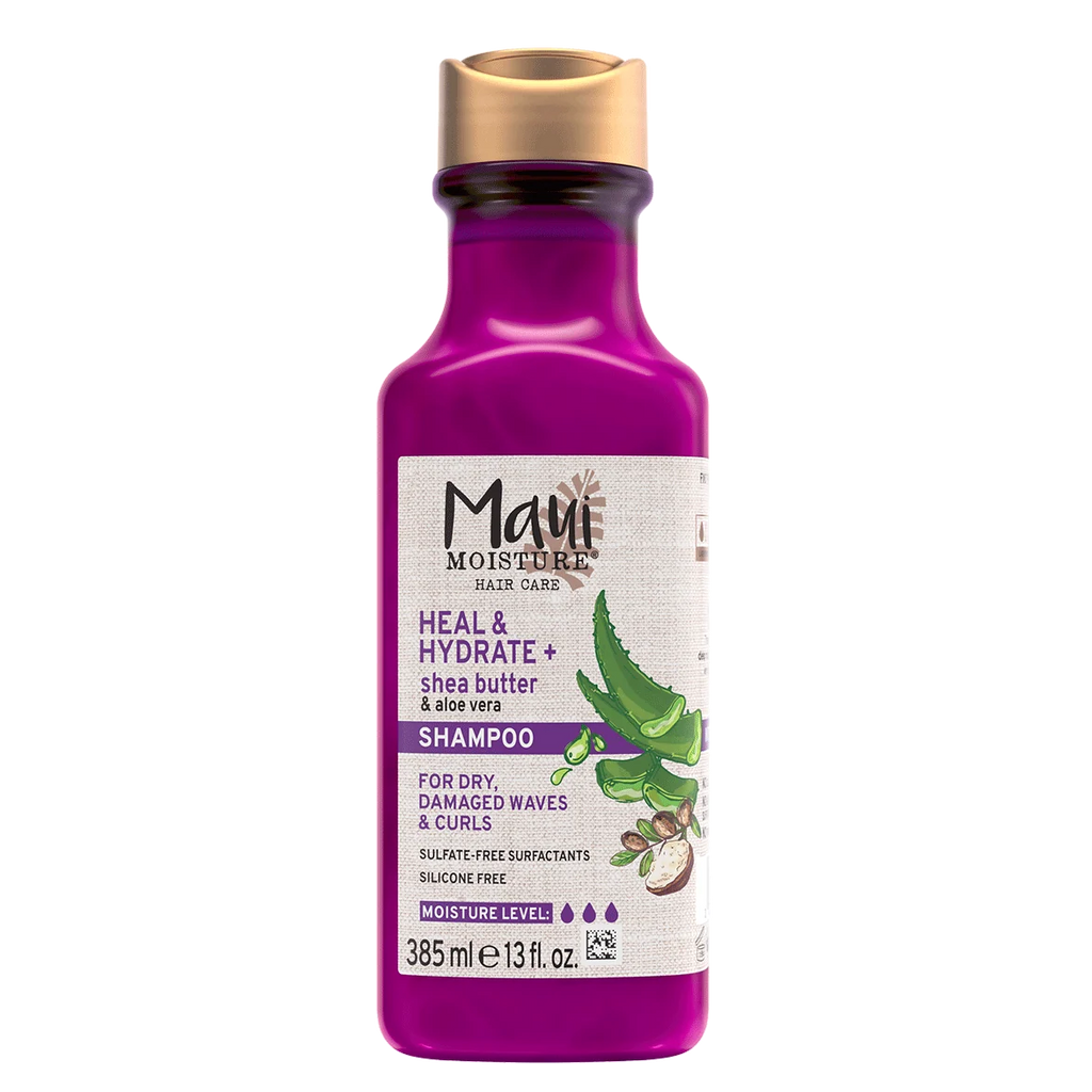 Maui Moisture Hydrate + Shea Butter Shampoo Deep Hydration for Dry, Damaged Hair 385 ml/13.1 oz