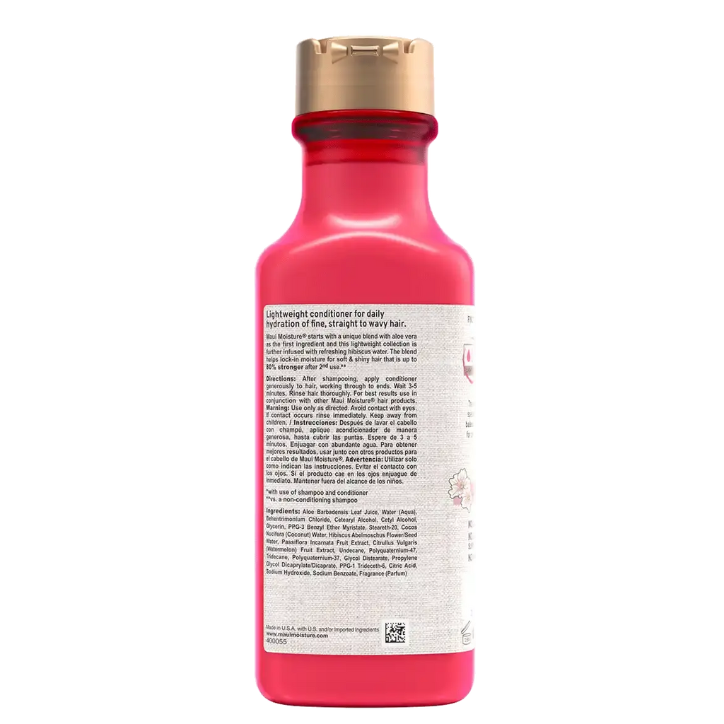 Maui Moisture Lightweight Hydration + Hibiscus Water Conditioner Weightless Moisture for Dry Hair 385 ml/13.1 oz