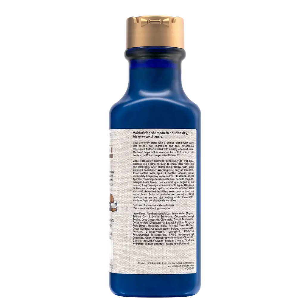 Maui Moisture Nourish & Moisture + Coconut Milk Shampoo Lightweight Nourishment for Dry Hair 385 ml/13.1 oz