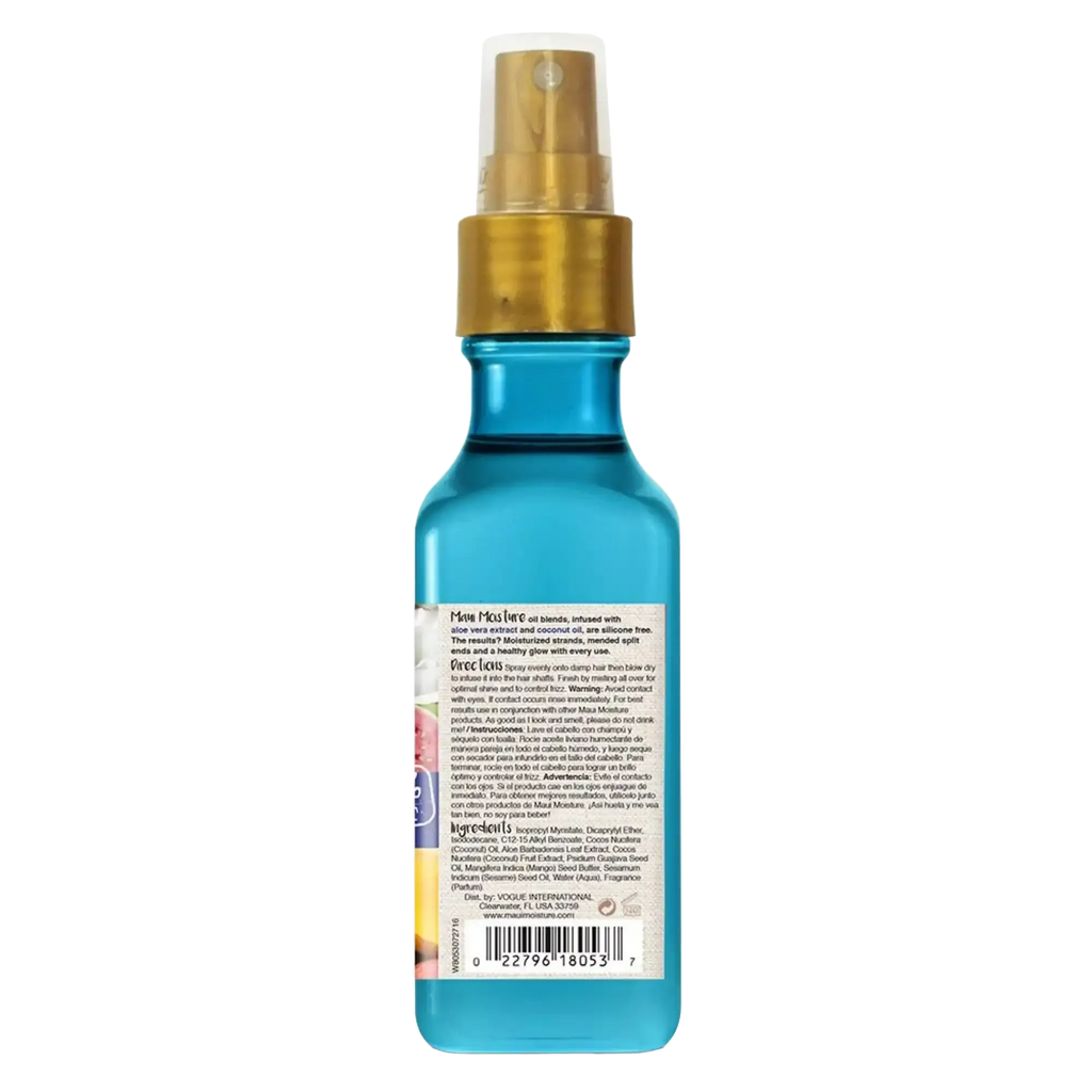 Maui Moisture Nourish & Moisture + Coconut Milk Weightless Oil Mist Lightweight Shine for Dry Hair 125 ml/4.2 oz