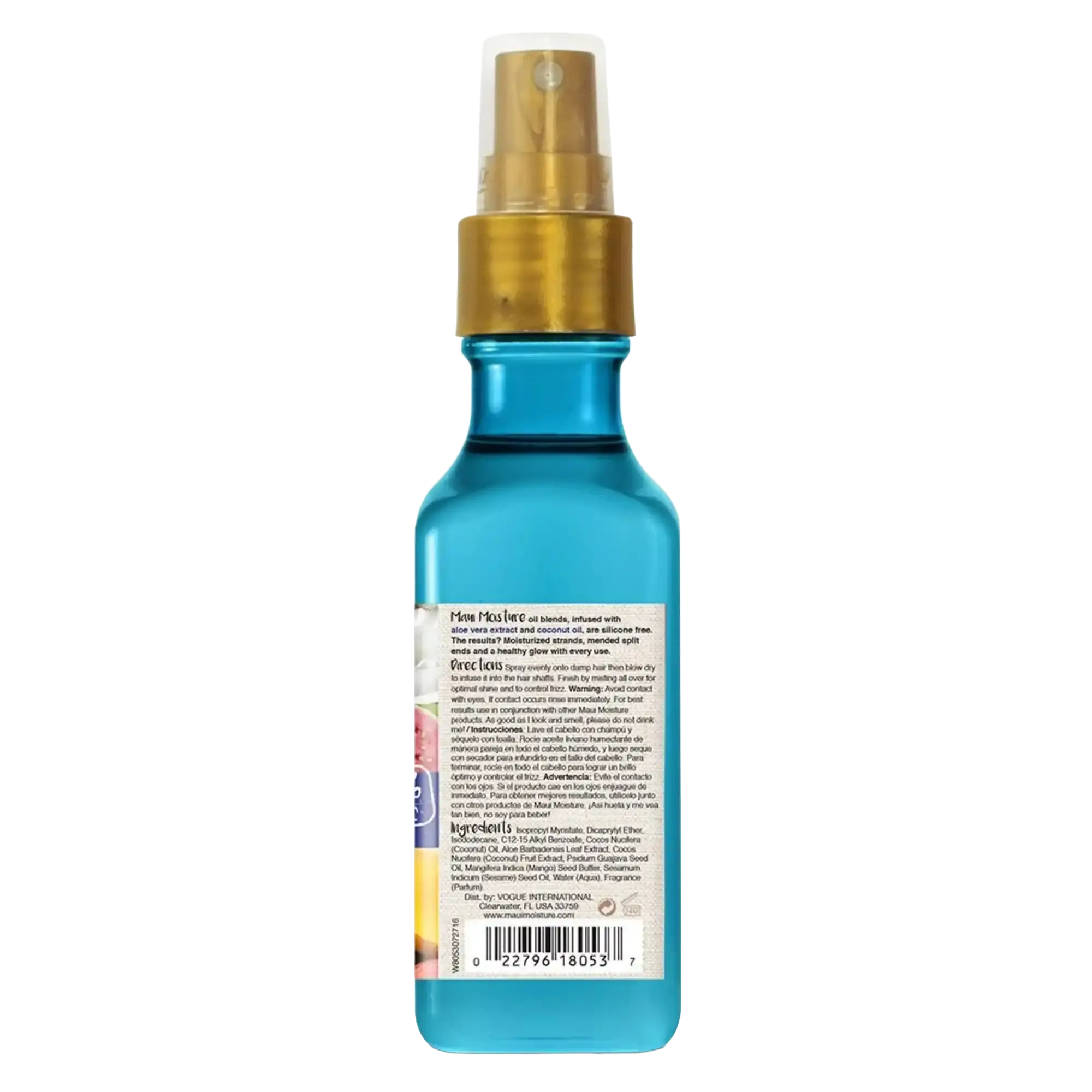 Maui Moisture Nourish & Moisture + Coconut Milk Weightless Oil Mist Lightweight Shine for Dry Hair 125 ml/4.2 oz