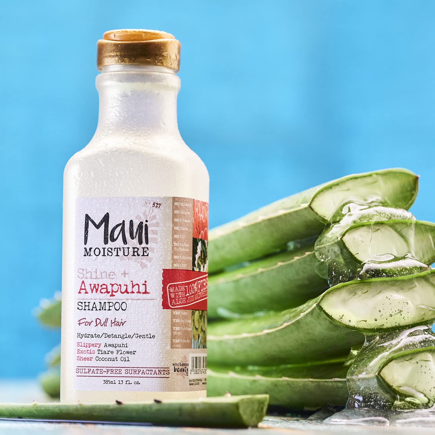 Maui Moisture Shine + Awapuhi Shampoo – Lightweight Hydration for Shiny Hair (13 oz)