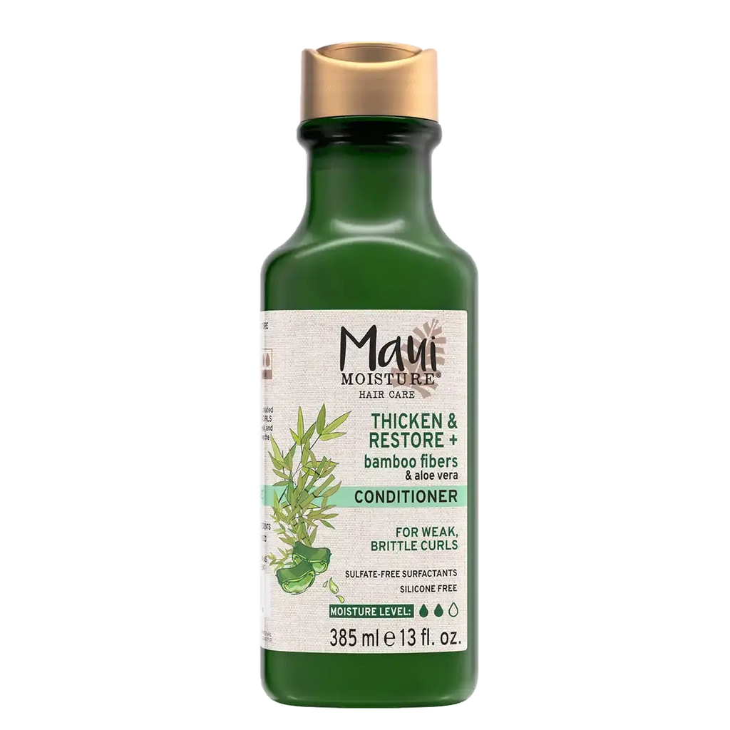 Maui Moisture Thicken & Restore + Bamboo Fiber Conditioner Strengthening Care for Weak, Brittle Hair 385 ml/13.1 oz