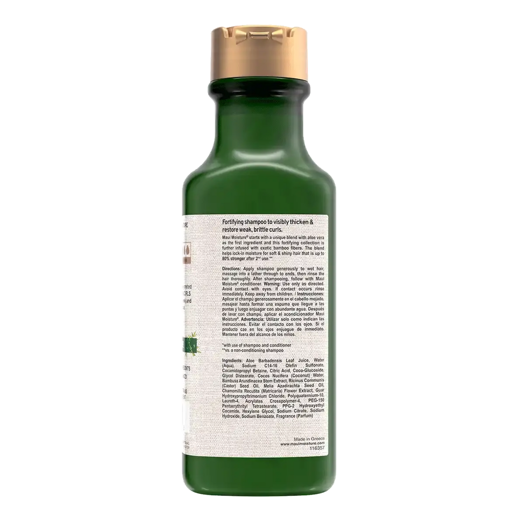 Maui Moisture Thicken & Restore + Bamboo Fiber Shampoo Strengthening Care for Weak, Brittle Hair 385 ml/13.1 oz
