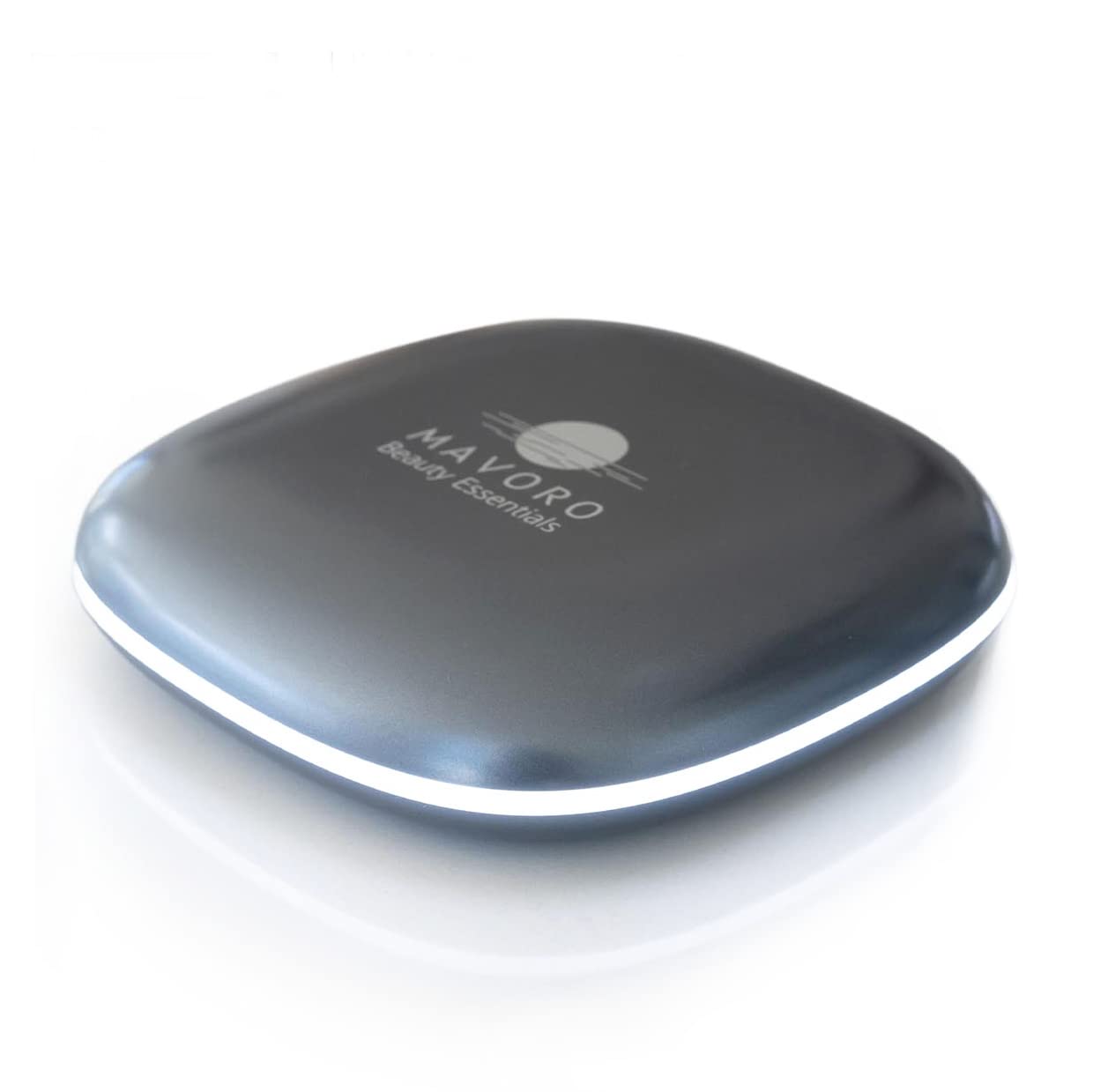 Mavoro LED Lighted Travel Mirror — 1x/10x Magnification, USB-C Rechargeable, Graphite Grey