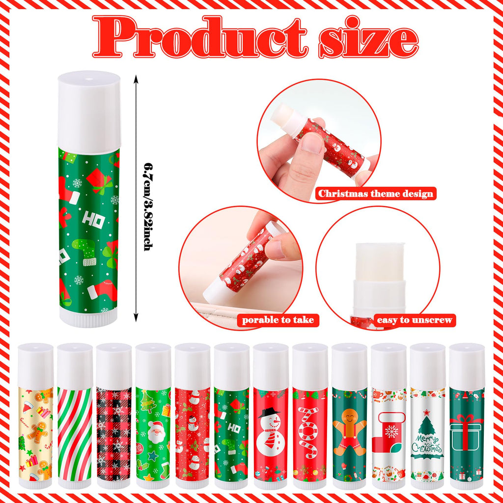 Maxcheck 48 Pcs Christmas Lip Balm Bulk – Jasmine-Scented Lip Balms Gift Set (Classic)