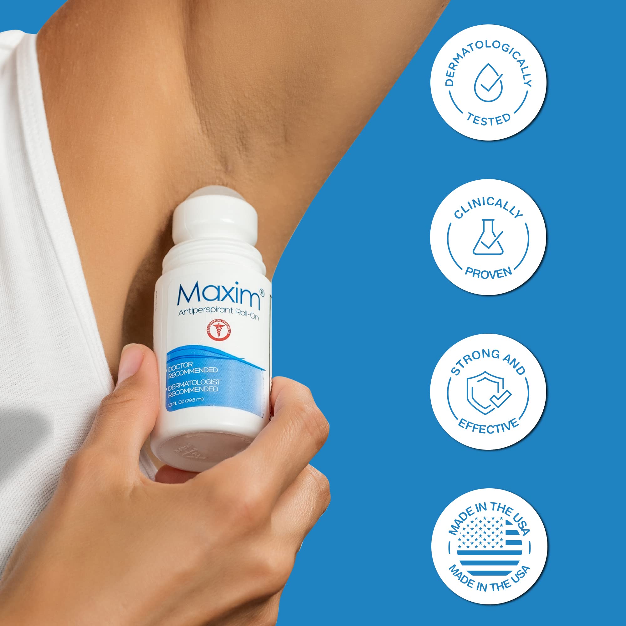 MAXIM Clinical Strength Antiperspirant Deodorant for Women & Men – 4 Pack