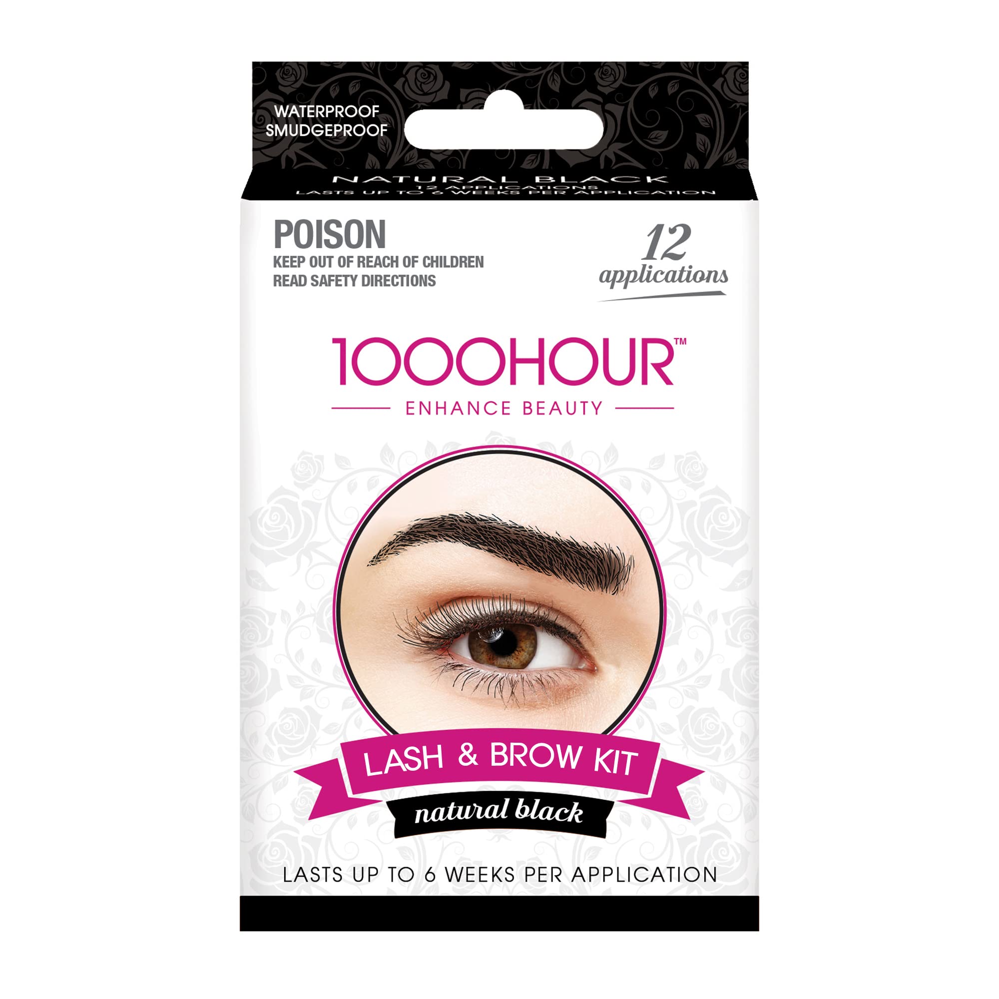 MaxRelief 1000 Hour Pro Brow Kit in Black – Long-Lasting Brow Mascara, 12 Applications