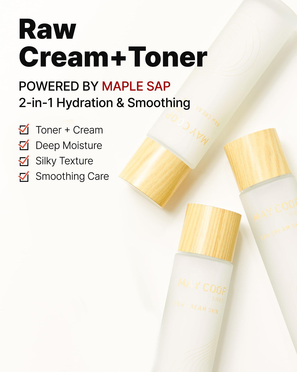 May COOP Cream Skin Toner – 2-in-1 Hydration with 85% Maple Sap | Korean Vegan Clean Beauty