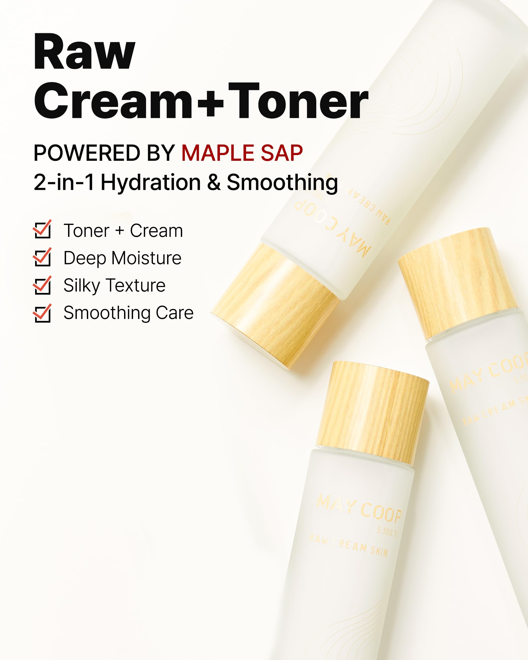 May COOP Cream Skin Toner – 2-in-1 Hydration with 85% Maple Sap | Korean Vegan Clean Beauty