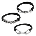 Maya J Bracelet Hair Ties – 3x 14k White Gold Hair Tie Bracelets with Black Elastic, Silver Accents