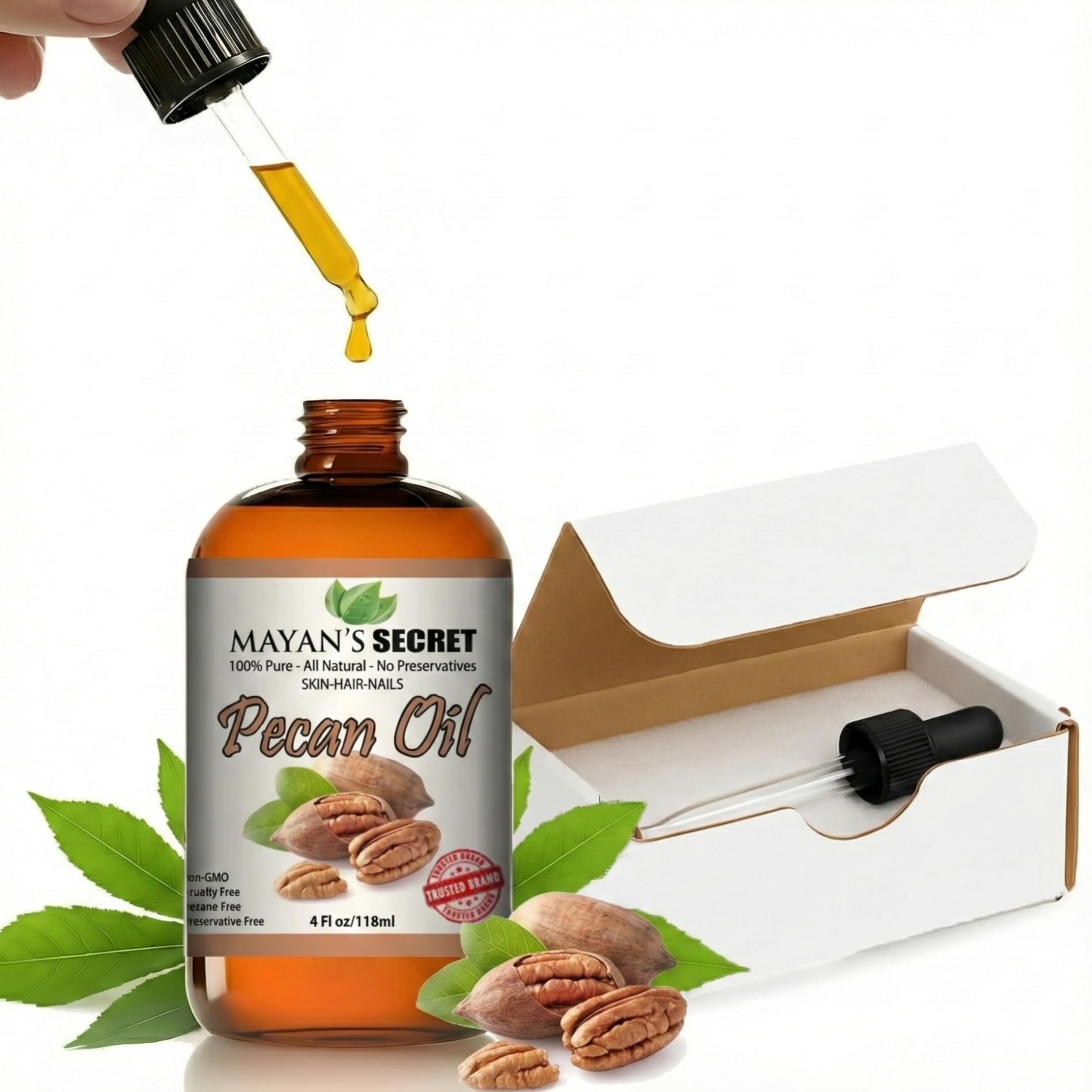 Mayan's Secret Pecan Oil – Lightweight Facial Oil for Hydration, Gua Sha & Dermaplaning (4 oz)