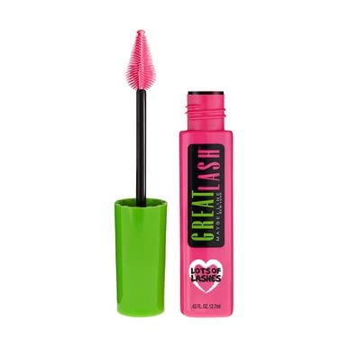 Maybelline Great Lash Lots of Lashes Washable Mascara – Curved Brush, Very Black, Pack of 3