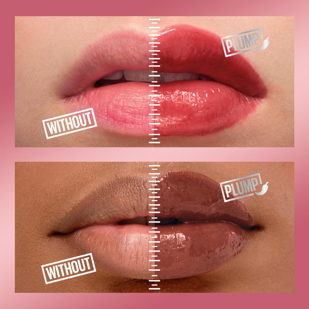 Maybelline Lifter Gloss Plump: Maxi-Lip + Chili Pepper, Sheer Mauve
