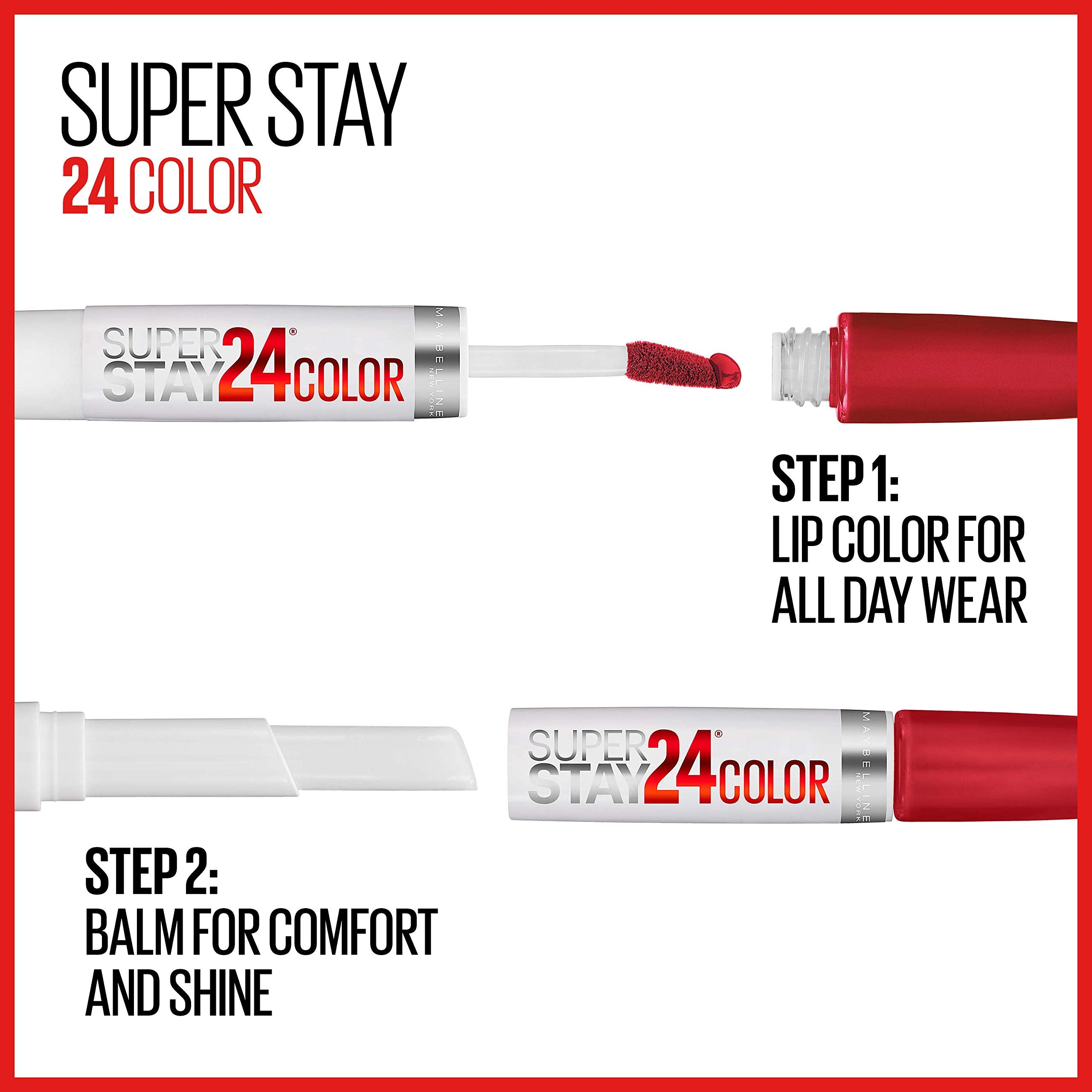 MAYBELLINE Super Stay 24 2-Step Liquid Lipstick & Lip Balm – City Ablaze 930
