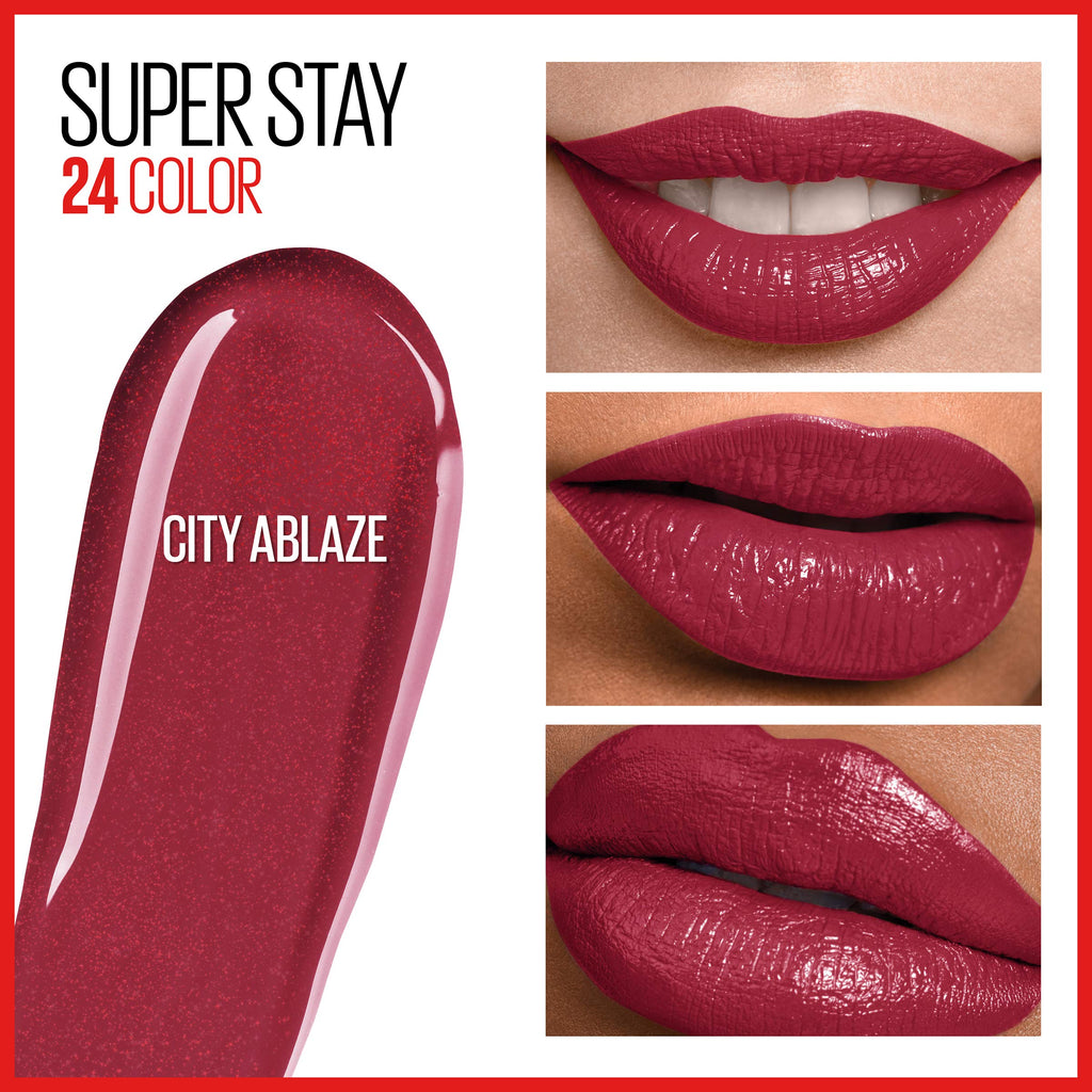 MAYBELLINE Super Stay 24 2-Step Liquid Lipstick & Lip Balm – City Ablaze 930