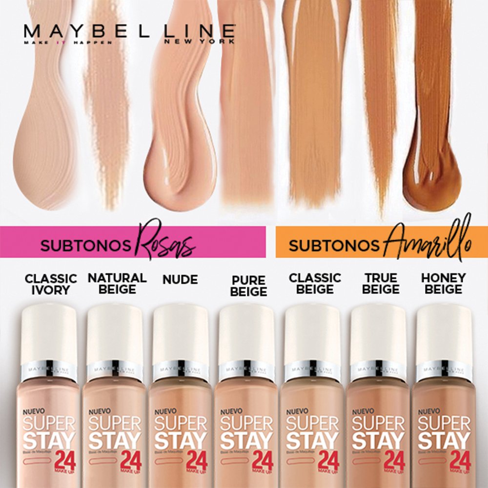 Maybelline New York Super Stay 24Hr Makeup – Classic Ivory, 1 Fl Oz | Oil-Free, Fragrance-Free