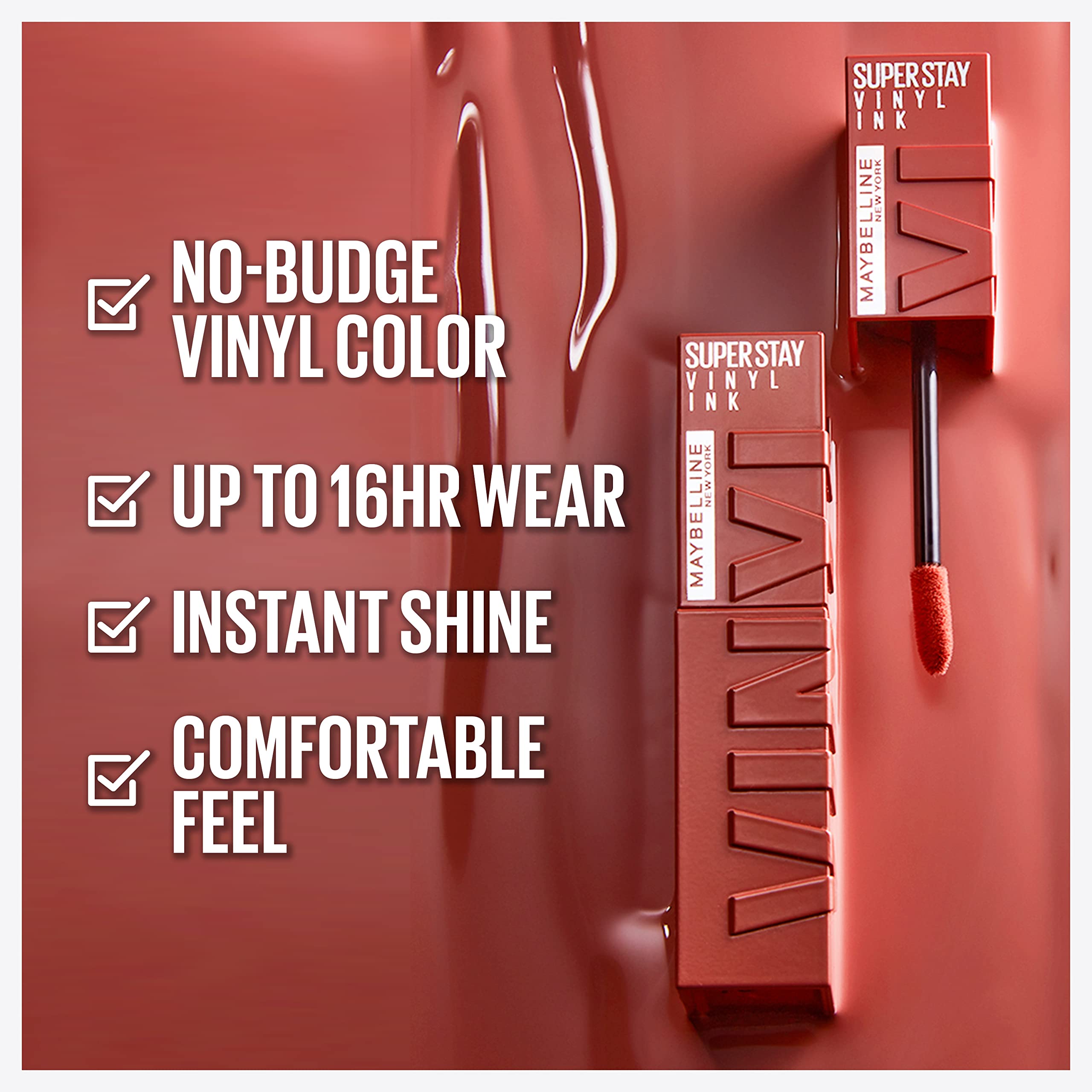 Maybelline Super Stay Vinyl Ink Longwear Lip Color | 20 Shades, Up to 16HR Shine