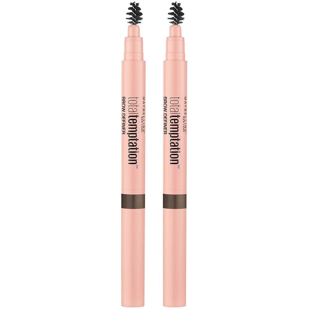 MAYBELLINE Total Temptation Eyebrow Definer Pencil – Deep Brown, 2 Count