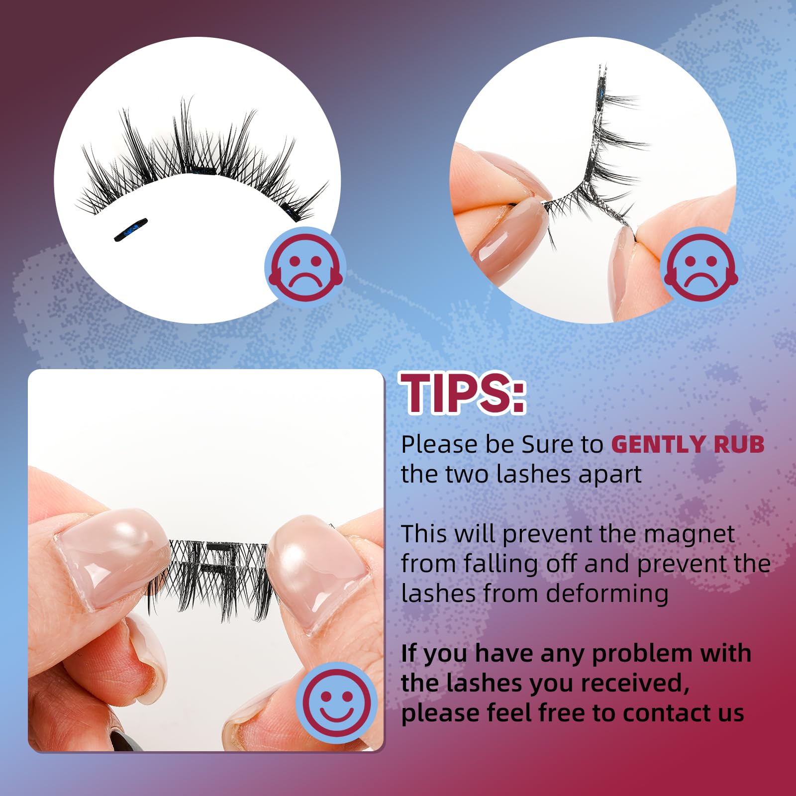 Mayhug Magnetic Eyelashes 3 Pairs Kit – Glue-Free, Reusable, Easy Applicator