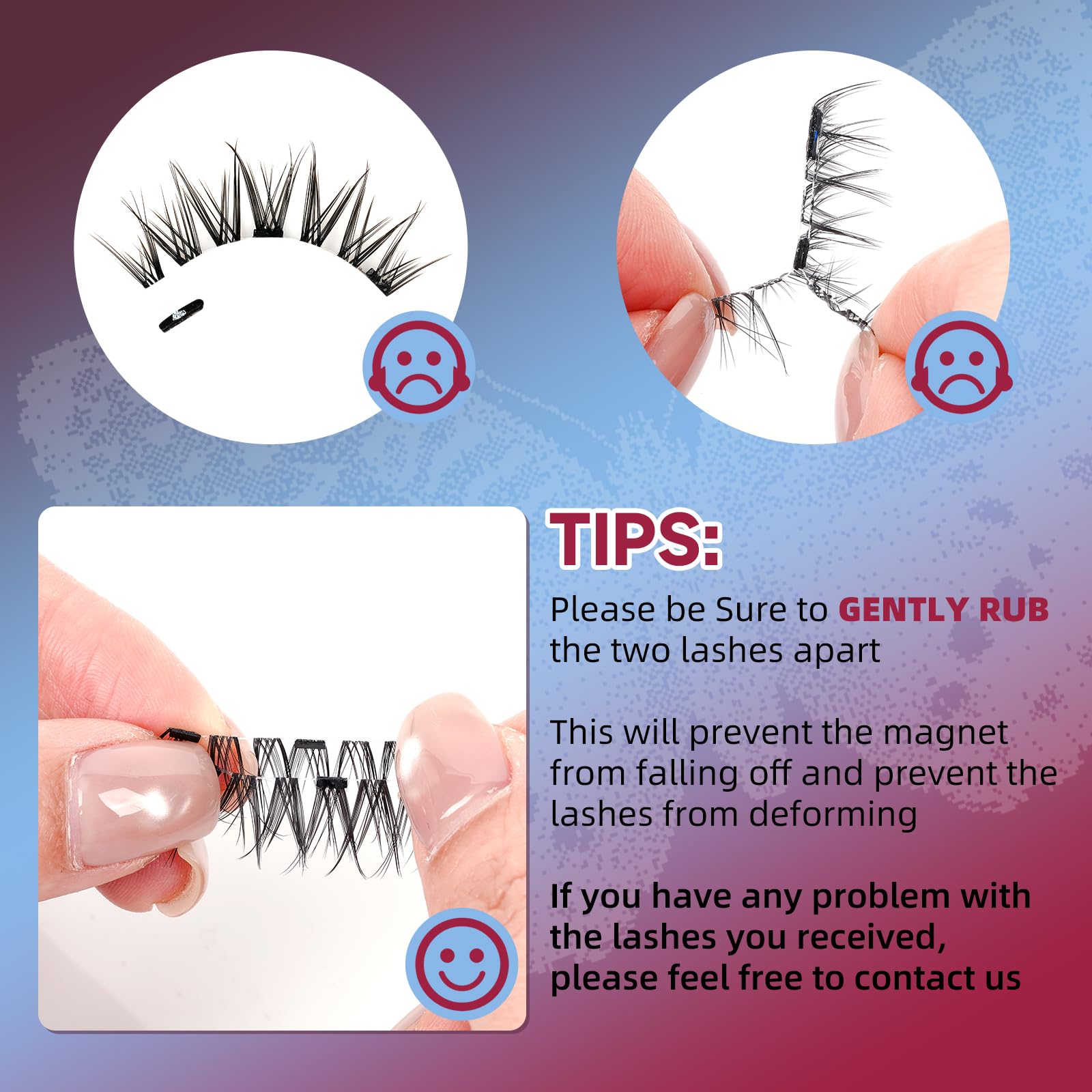 Mayhug Magnetic Eyelashes – 3 Pairs Kit with Applicator, Glue-Free & Reusable