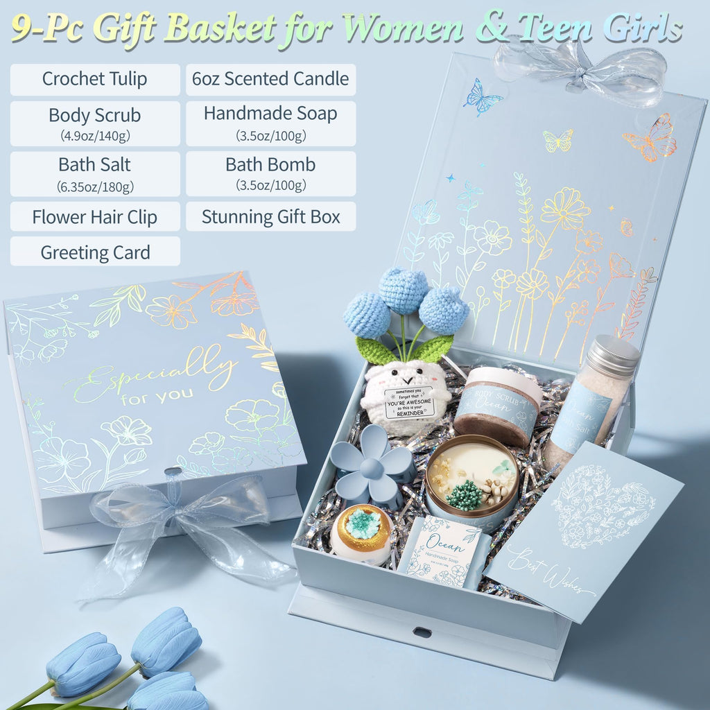 MAYICIVO Ocean Spa Gift Set for Women – Self-Care Bath Gift Basket