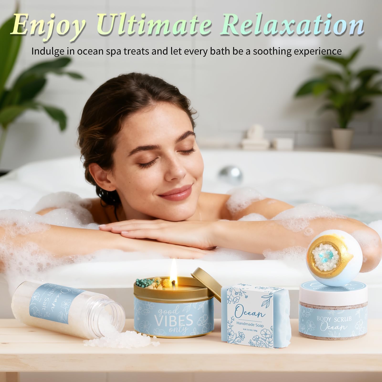 MAYICIVO Ocean Spa Gift Set for Women – Self-Care Bath Gift Basket
