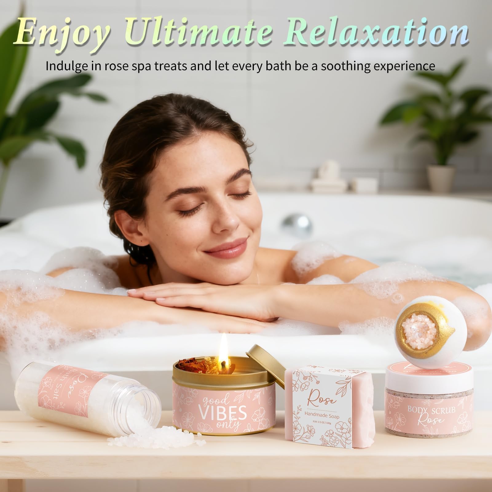 MAYICIVO Spa Gift Set for Women – Rose Scented Self-Care Gift Basket