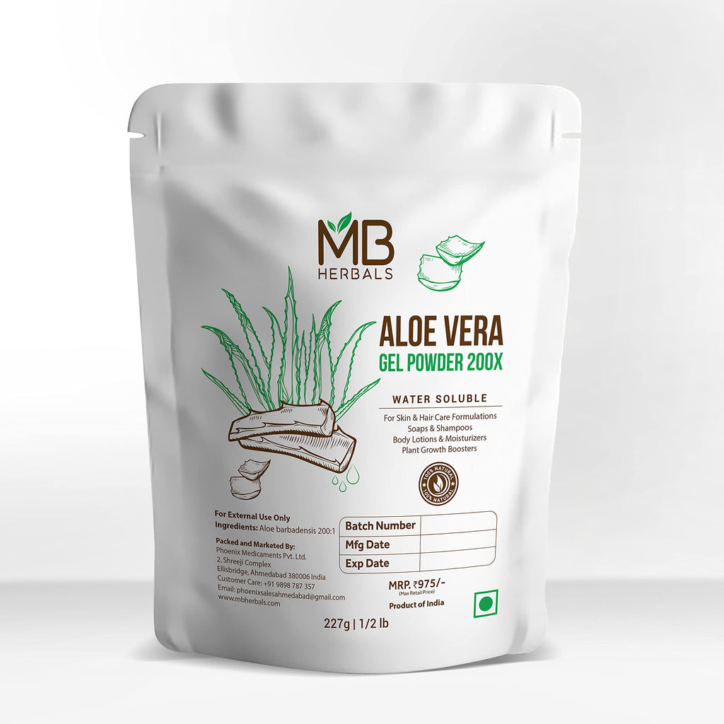 MB Herbals Aloe Vera Gel Powder 200X — Water-Soluble Hydration (8 oz)