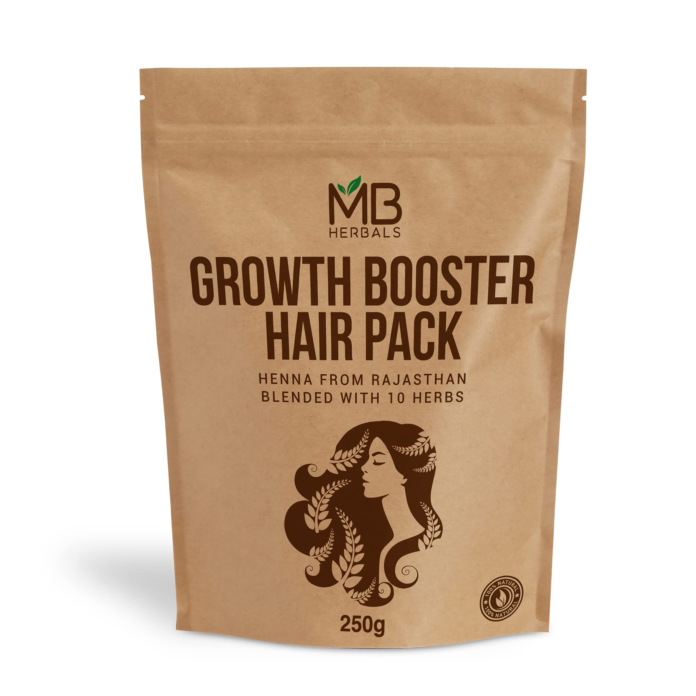 MB Herbals Growth Booster Hair Pack – 11-Herb Herbal Hair Care, Non-Coloring