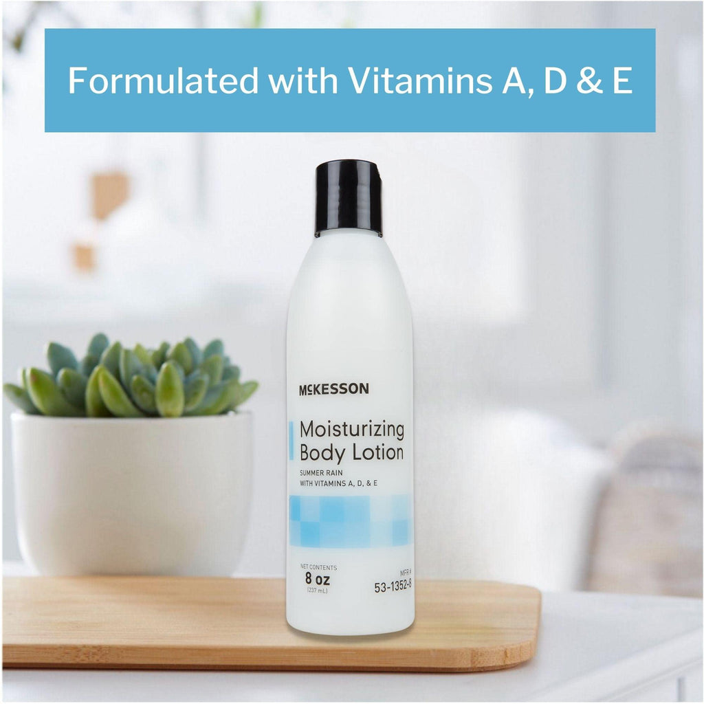 McKesson Moisturizing Body Lotion with Vitamins A, D & E – Summer Rain Scent, 8 oz | Sensitive Skin Formula