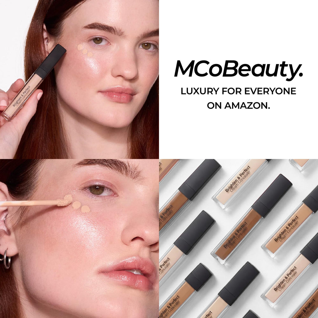 MCoBeauty Brighten & Perfect Cream Concealer – 3 Light Beige | Hydrating, Medium Coverage for Under-Eye & Blemish