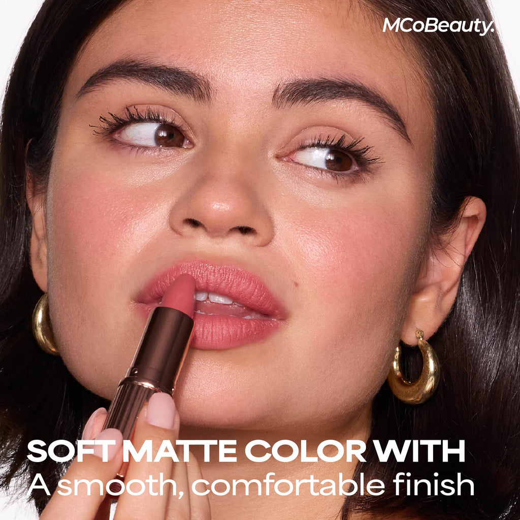 MCoBeauty Crème Matte Luxe Lipstick – Cheeky Chat, Nude Pink | Long-Lasting Hydration