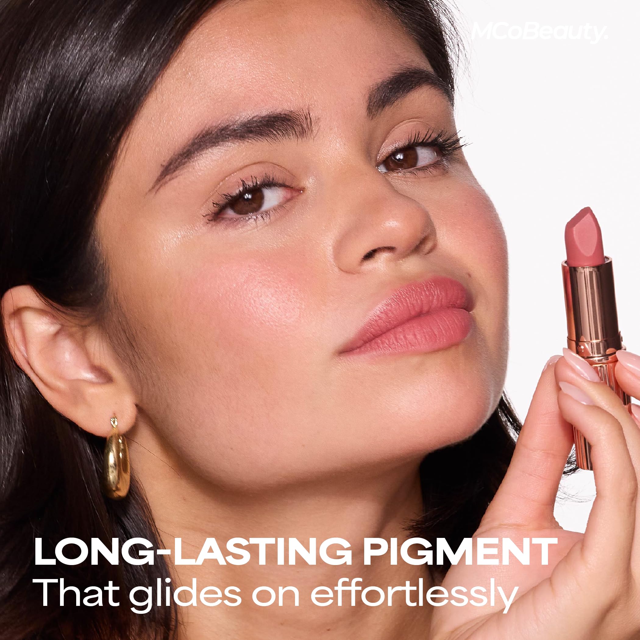 MCoBeauty Crème Matte Luxe Lipstick – Cheeky Chat, Nude Pink | Long-Lasting Hydration
