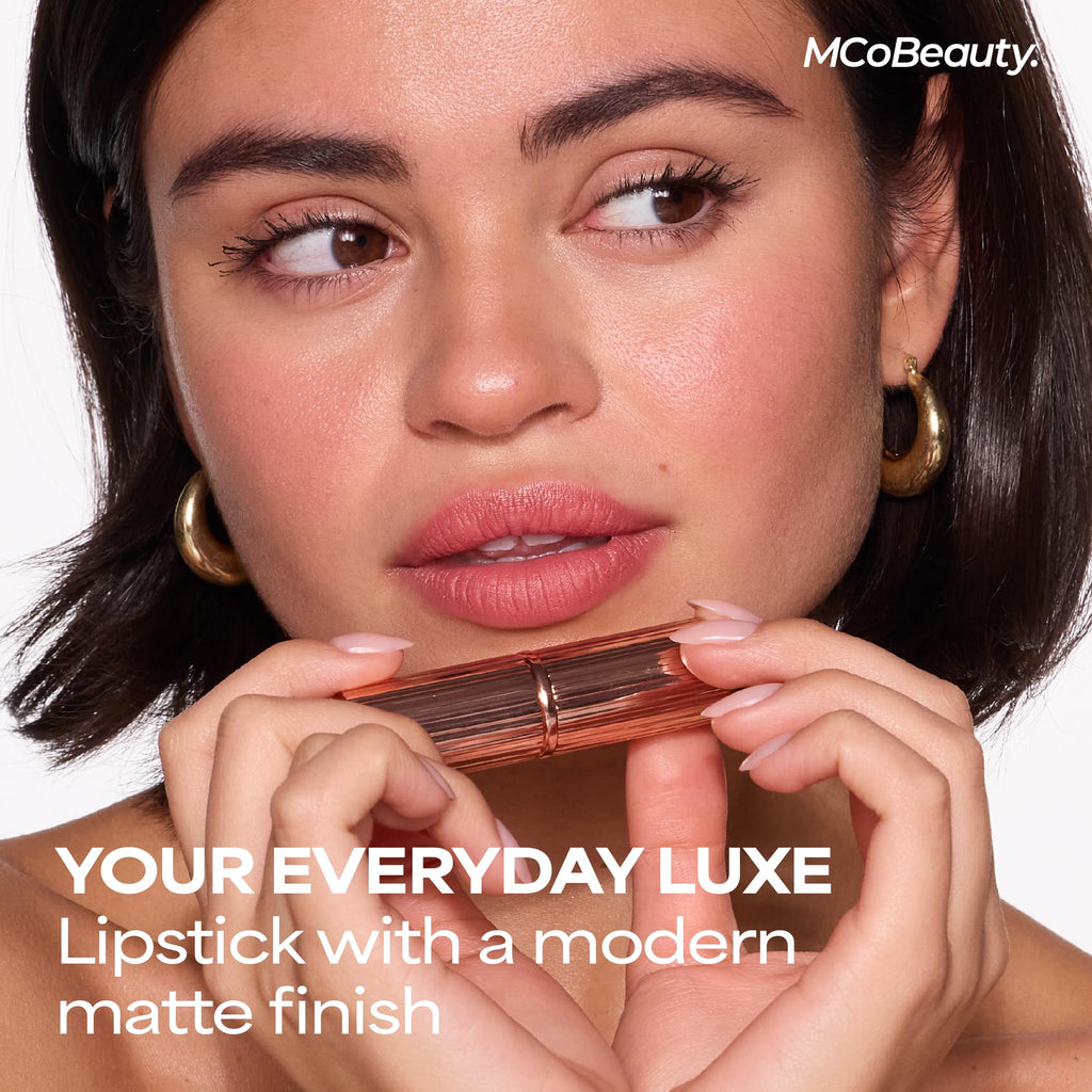 MCoBeauty Crème Matte Luxe Lipstick – Cheeky Chat, Nude Pink | Long-Lasting Hydration