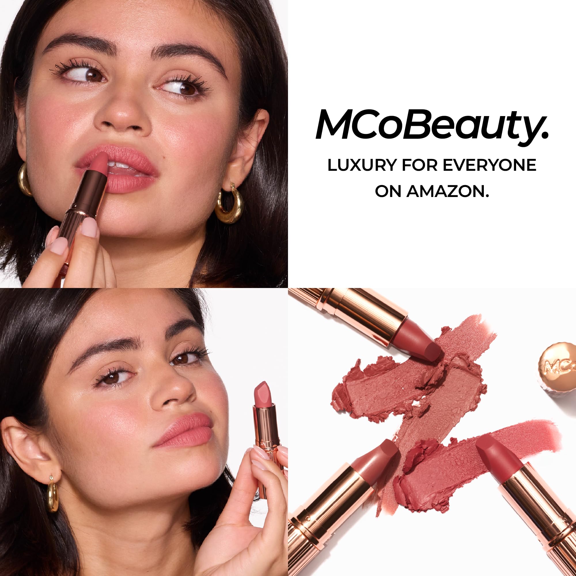 MCoBeauty Crème Matte Luxe Lipstick – Cheeky Chat, Nude Pink | Long-Lasting Hydration