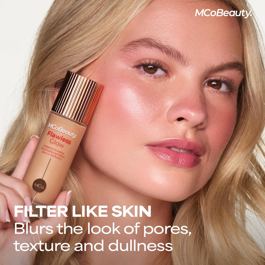 MCoBeauty Flawless Glow Luminous Skin Filter - 4 Medium | 4-in-1 Primer, Foundation Booster & Highlighter