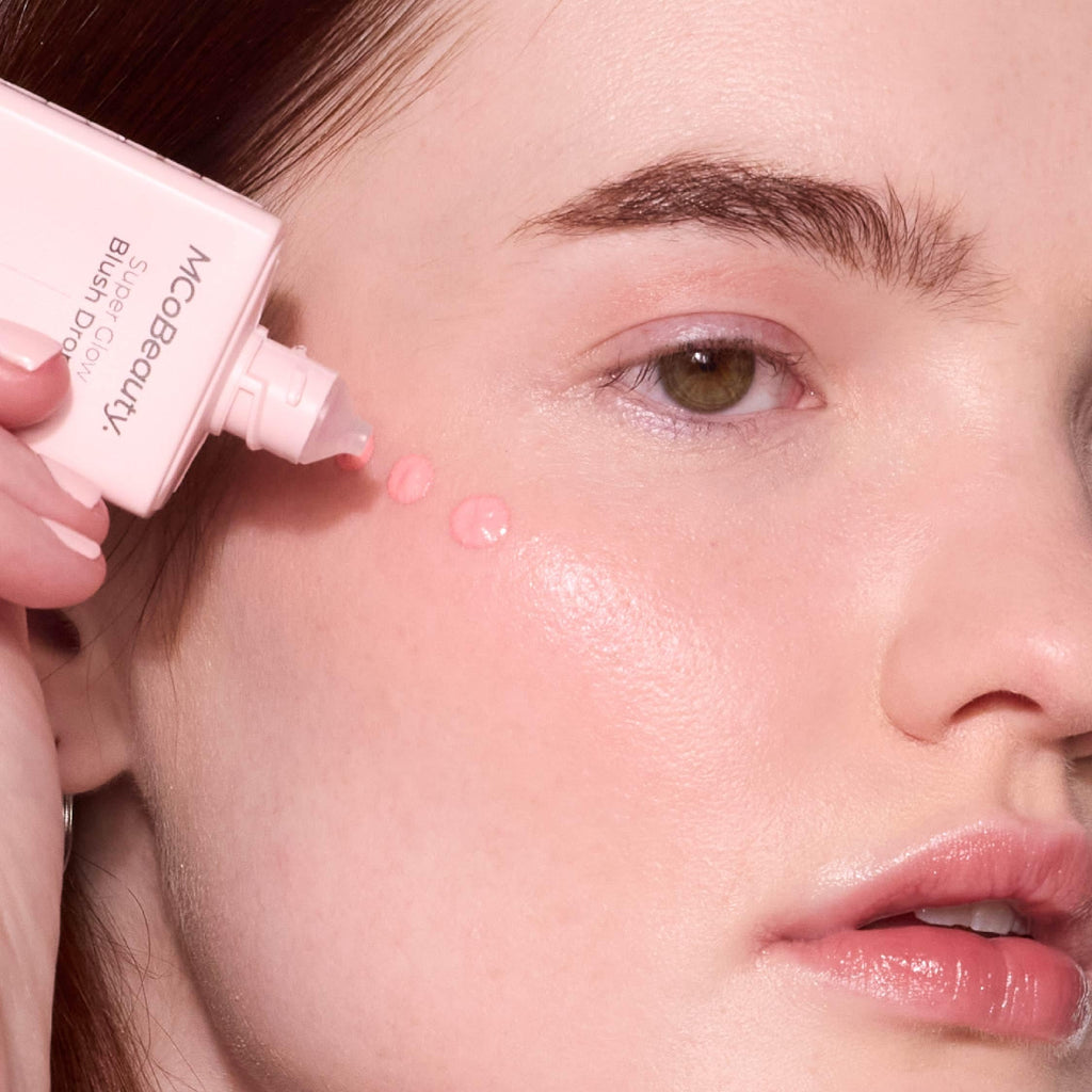 MCoBeauty Super Glow Blush Drops – Rose Pink 2-in-1 Liquid Highlighter & Blush (Hyaluronic Acid)