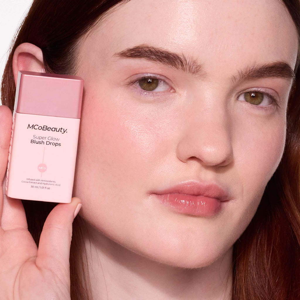 MCoBeauty Super Glow Blush Drops – Rose Pink 2-in-1 Liquid Highlighter & Blush (Hyaluronic Acid)