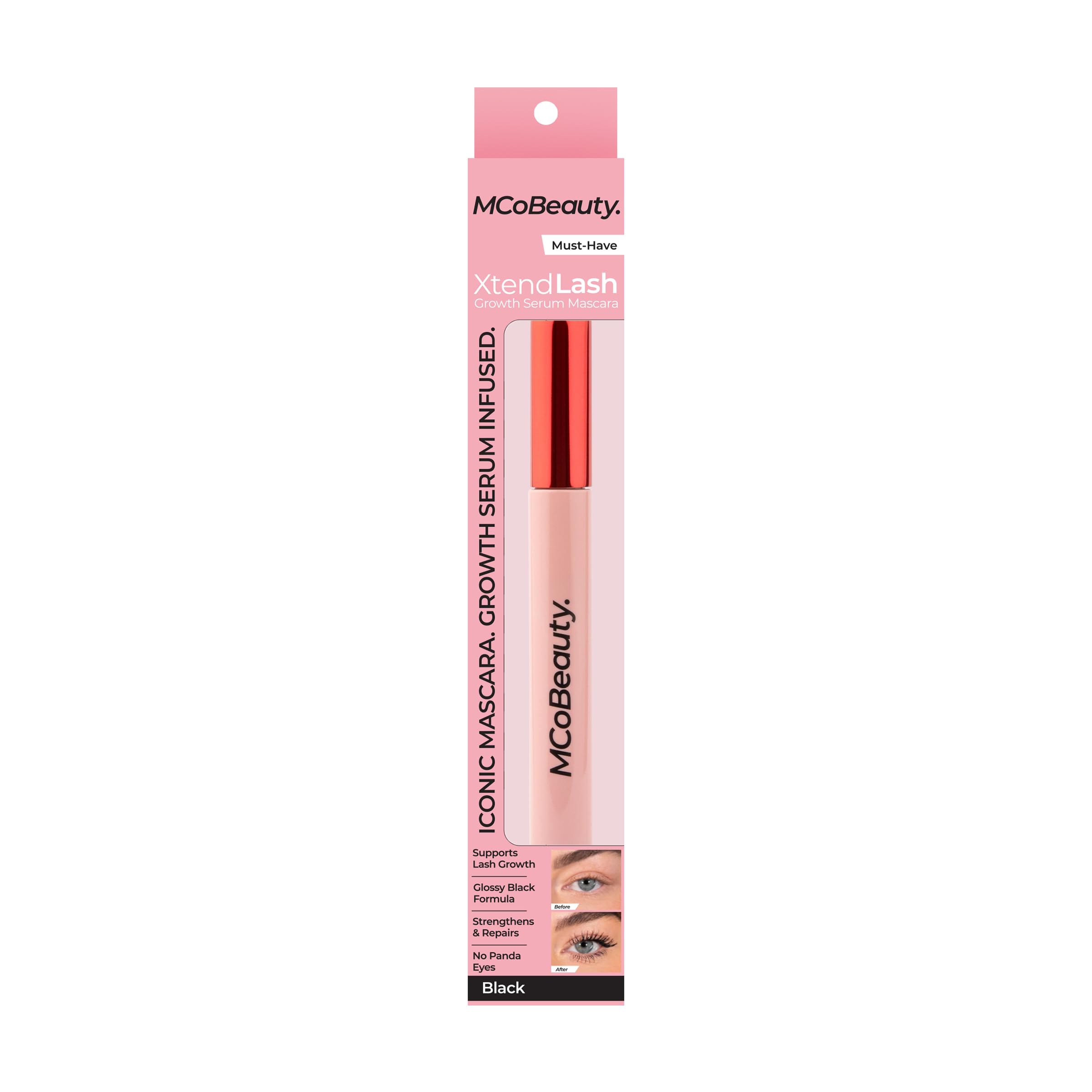 MCoBeauty XtendLash Booster Serum Mascara – Tubing Mascara with Red Clover Extract & Peptides