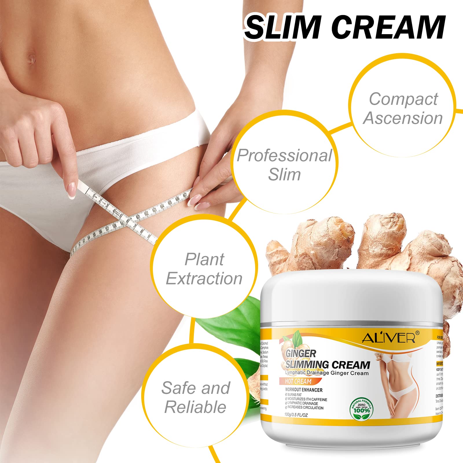 Mcukv Ginger Hot Sweat Enhancer – Firming Body Lotion for Men & Women, Anti-Cellulite & Sculpting